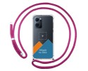 Personaliza tu Funda Colgante Transparente para Oppo Reno 7 5G con Cordon Rosa Fucsia Dibujo Personalizada
