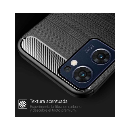 Funda Gel Tpu Tipo Carbon Negra para Oppo Find X5 Lite 5G