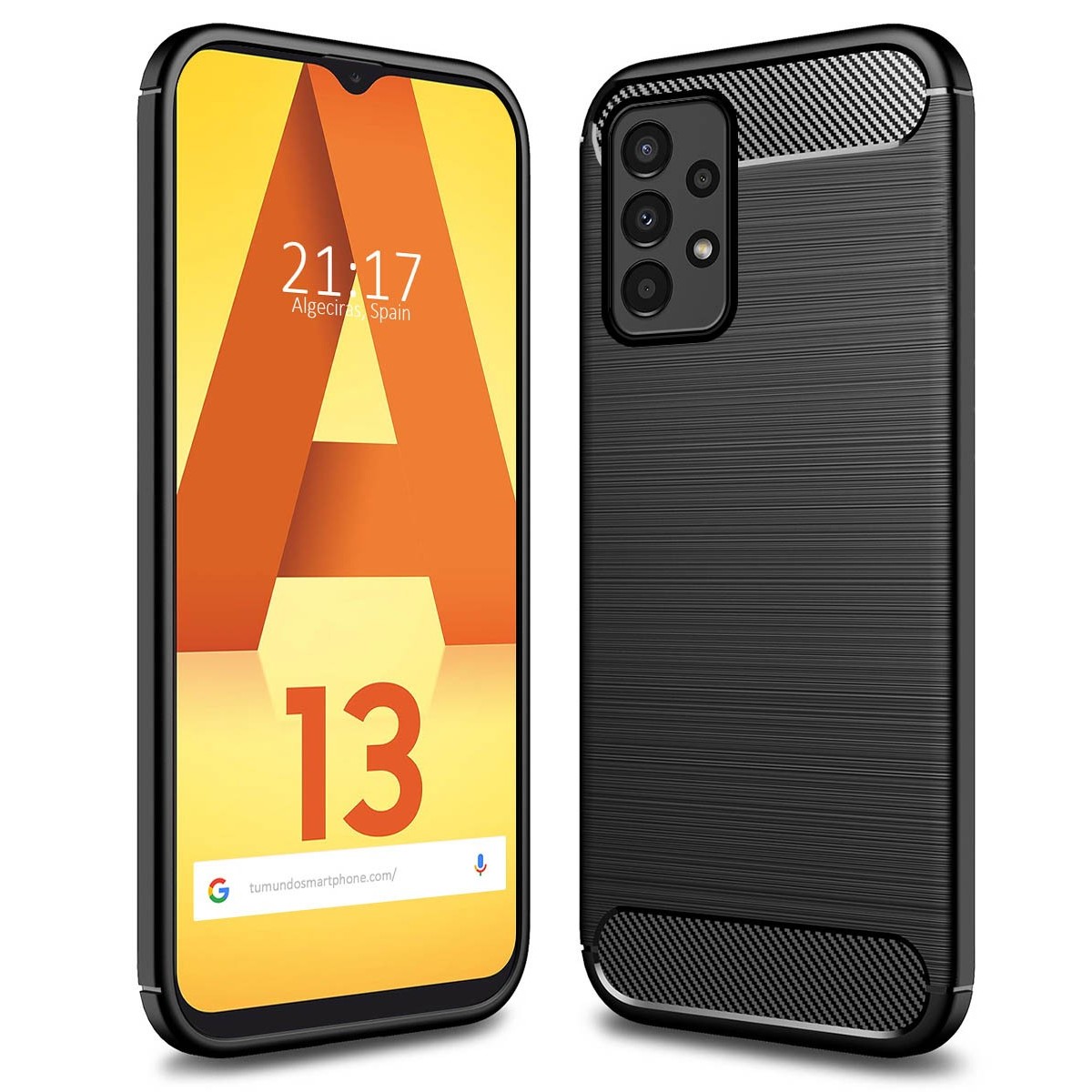 Funda Gel Tpu Tipo Carbon Negra para Samsung Galaxy A13 4G