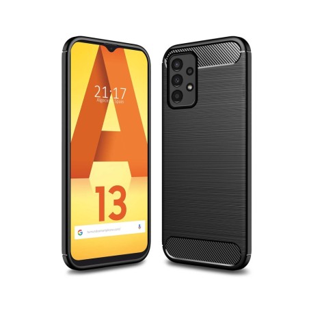 Funda Gel Tpu Tipo Carbon Negra para Samsung Galaxy A13 4G