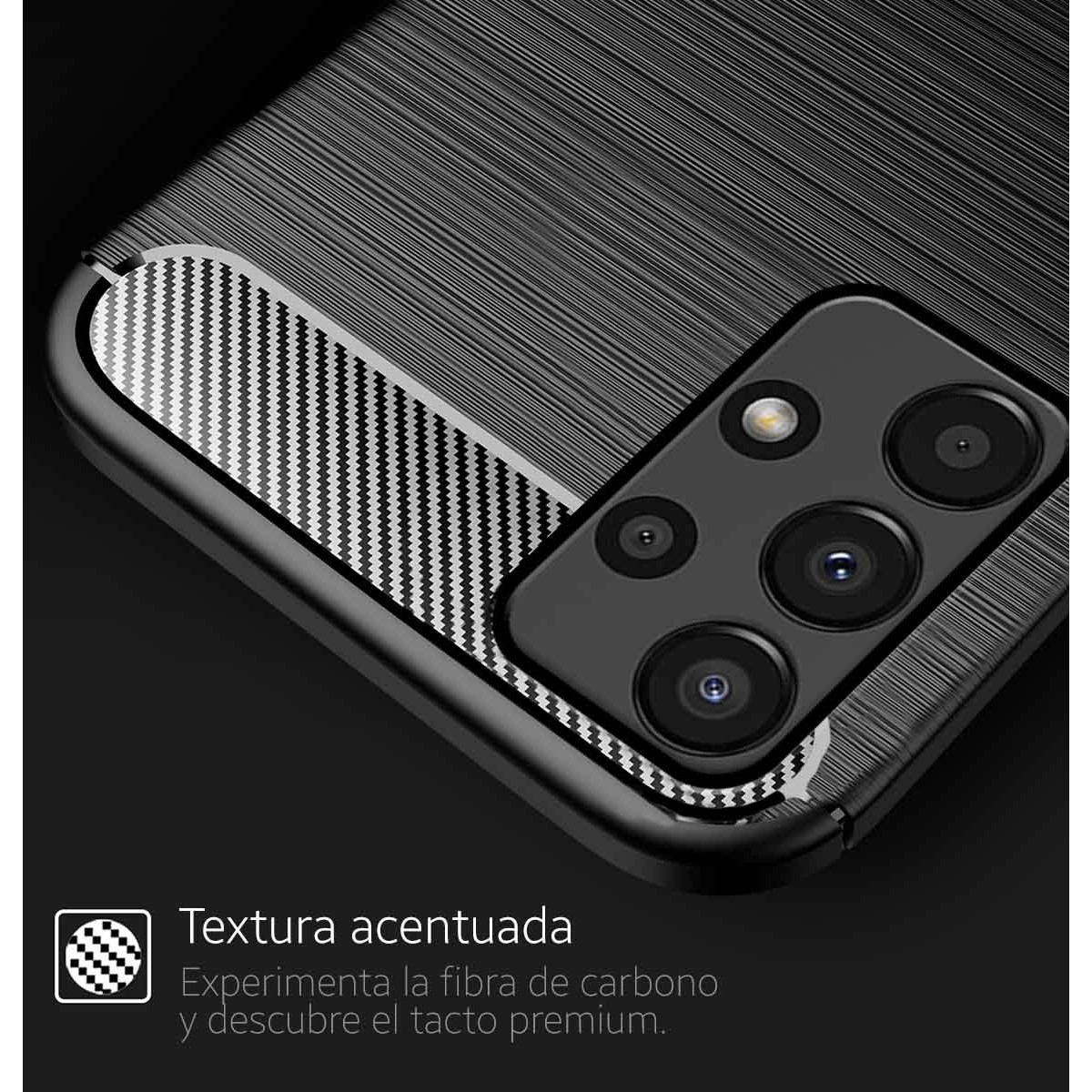 Funda Gel Tpu Tipo Carbon Negra para Samsung Galaxy A13 4G