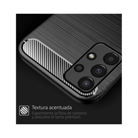 Funda Gel Tpu Tipo Carbon Negra para Samsung Galaxy A13 4G