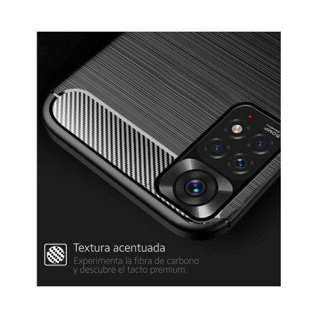Funda Gel Tpu Tipo Carbon Negra para Xiaomi Redmi Note 11 / 11s