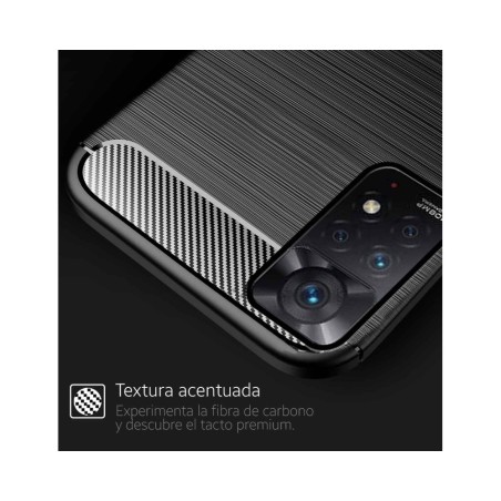 Funda Gel Tpu Tipo Carbon Negra para Xiaomi Redmi Note 11 Pro / 11 Pro 5G