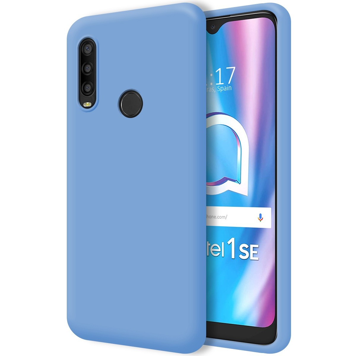 Funda Silicona Líquida Ultra Suave para Alcatel 1SE 2020 color Azul