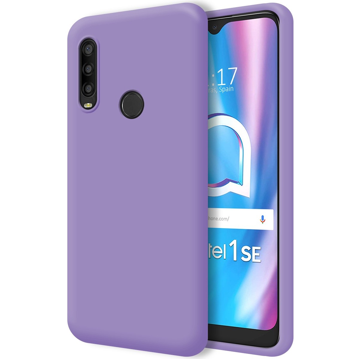 Funda Silicona Líquida Ultra Suave para Alcatel 1SE 2020 color Morada