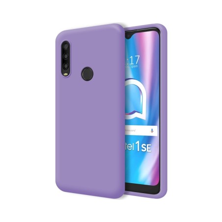 Funda Silicona Líquida Ultra Suave para Alcatel 1SE 2020 color Morada