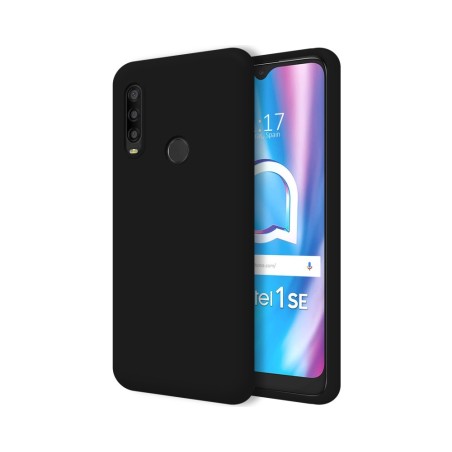Funda Silicona Líquida Ultra Suave para Alcatel 1SE 2020 color Negra
