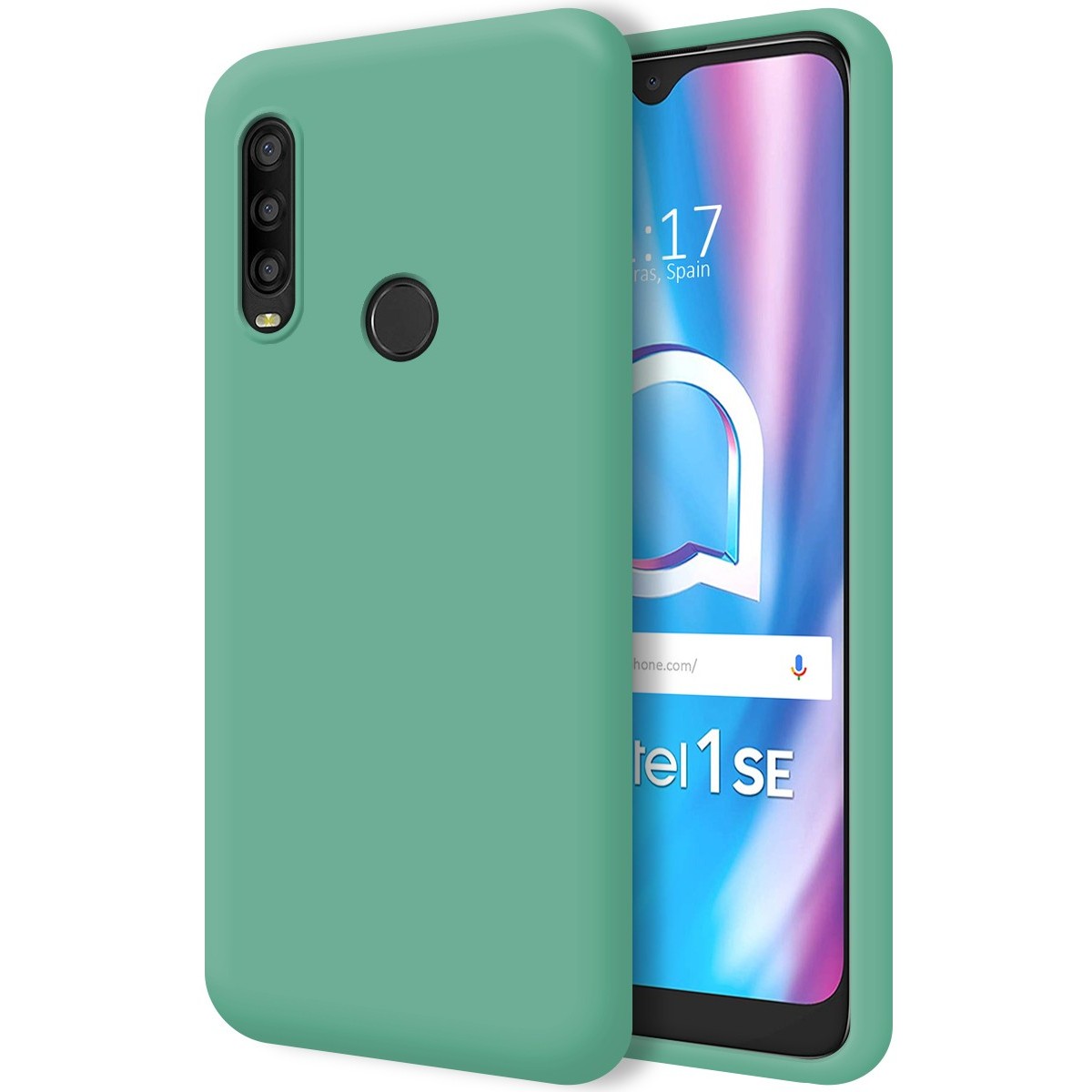 Funda Silicona Líquida Ultra Suave para Alcatel 1SE 2020 color Verde