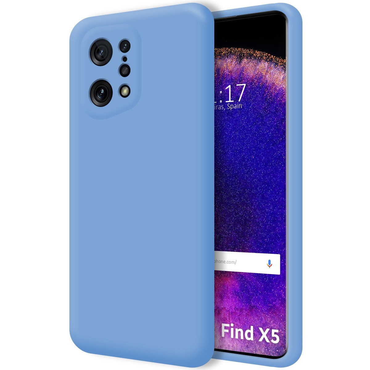Oppo Find X5 5G Funda Gel Tpu Silicona Líquida Azul