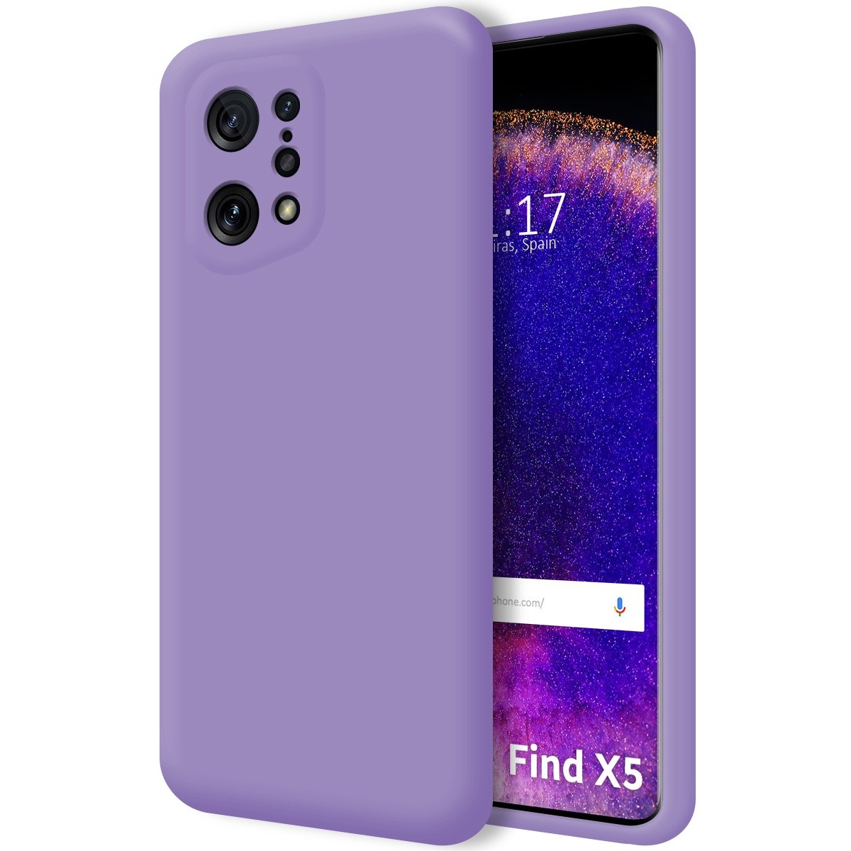 Funda Silicona Líquida Ultra Suave para Oppo Find X5 5G color Morada