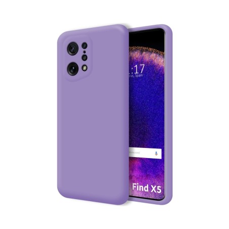 Funda Silicona Líquida Ultra Suave para Oppo Find X5 5G color Morada
