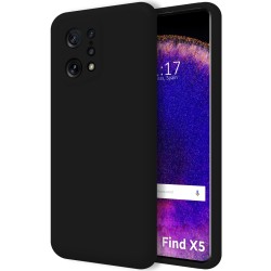 Funda Silicona Líquida Ultra Suave para Oppo Find X5 5G color Negra