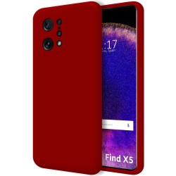 Funda Silicona Líquida Ultra Suave para Oppo Find X5 5G color Roja