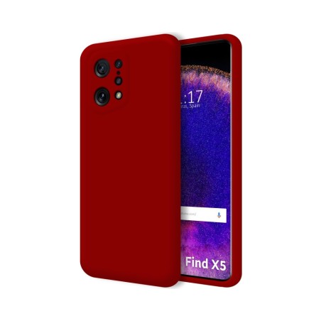 Funda Silicona Líquida Ultra Suave para Oppo Find X5 5G color Roja