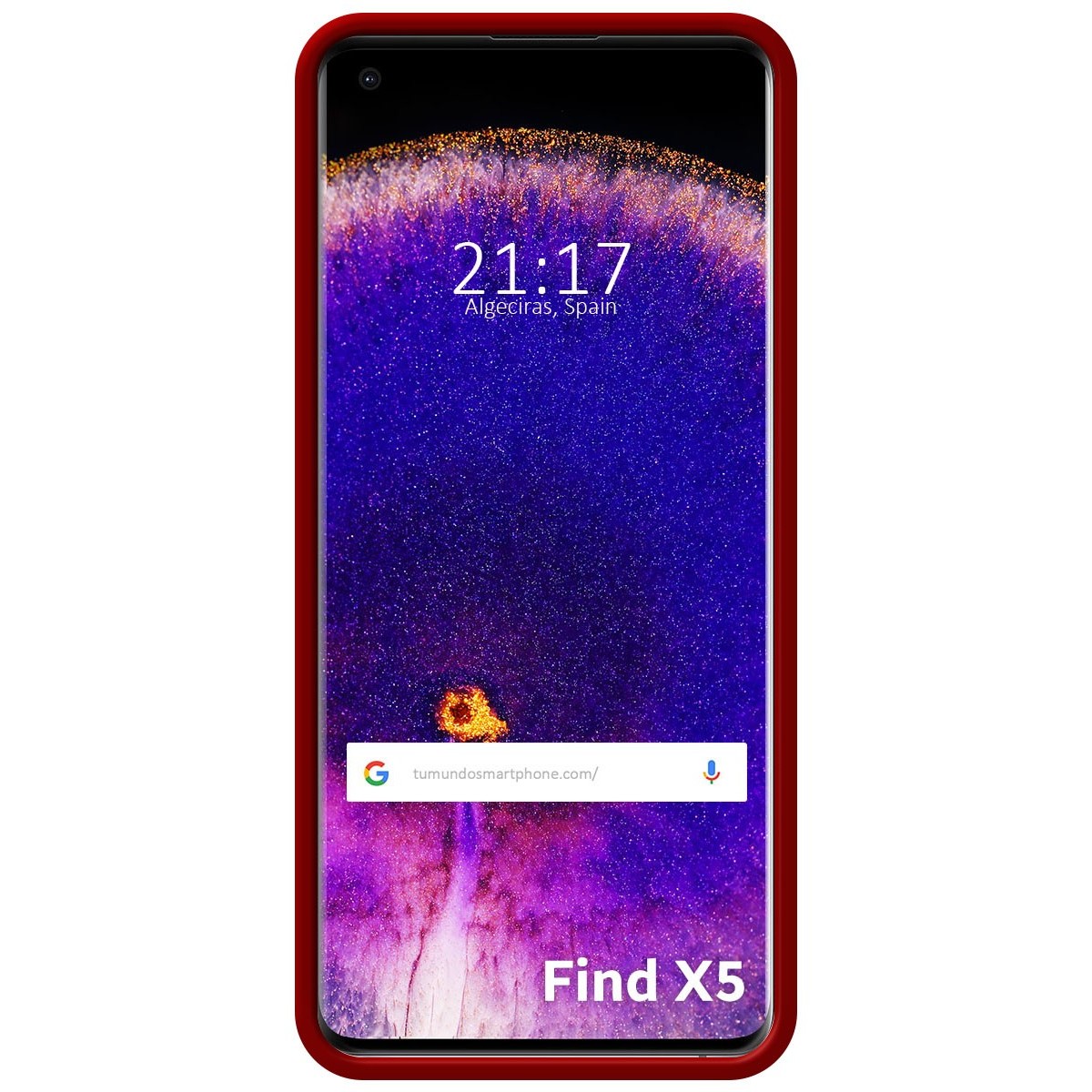 Funda Silicona Líquida Ultra Suave para Oppo Find X5 5G color Roja