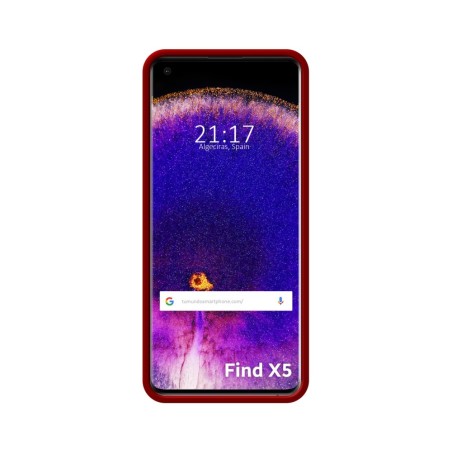 Funda Silicona Líquida Ultra Suave para Oppo Find X5 5G color Roja