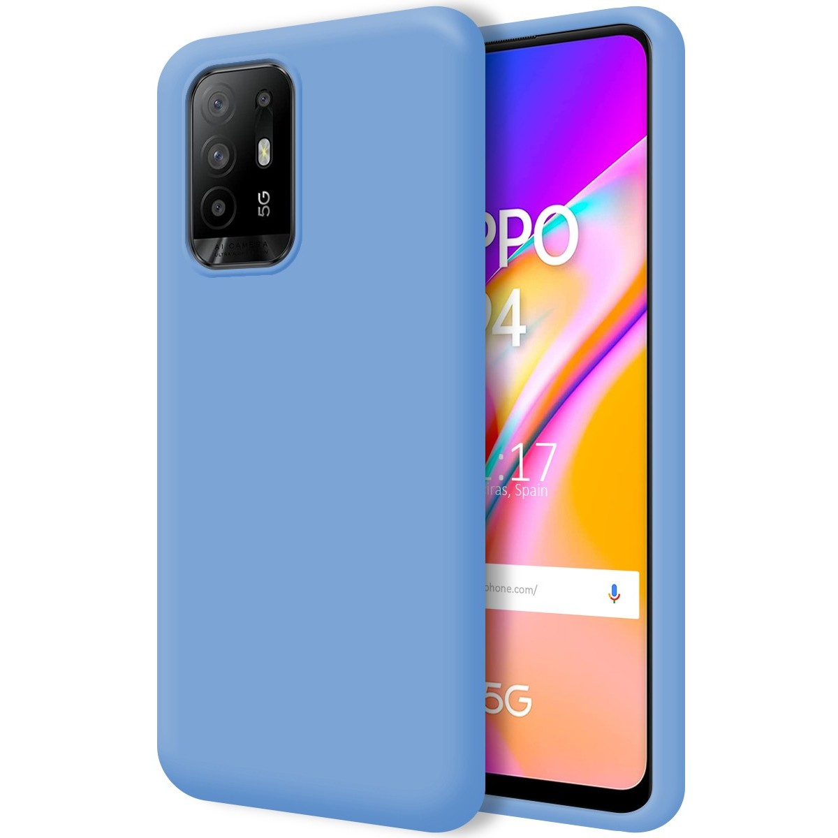 Funda Silicona Líquida Ultra Suave para Oppo A94 5G color Azul
