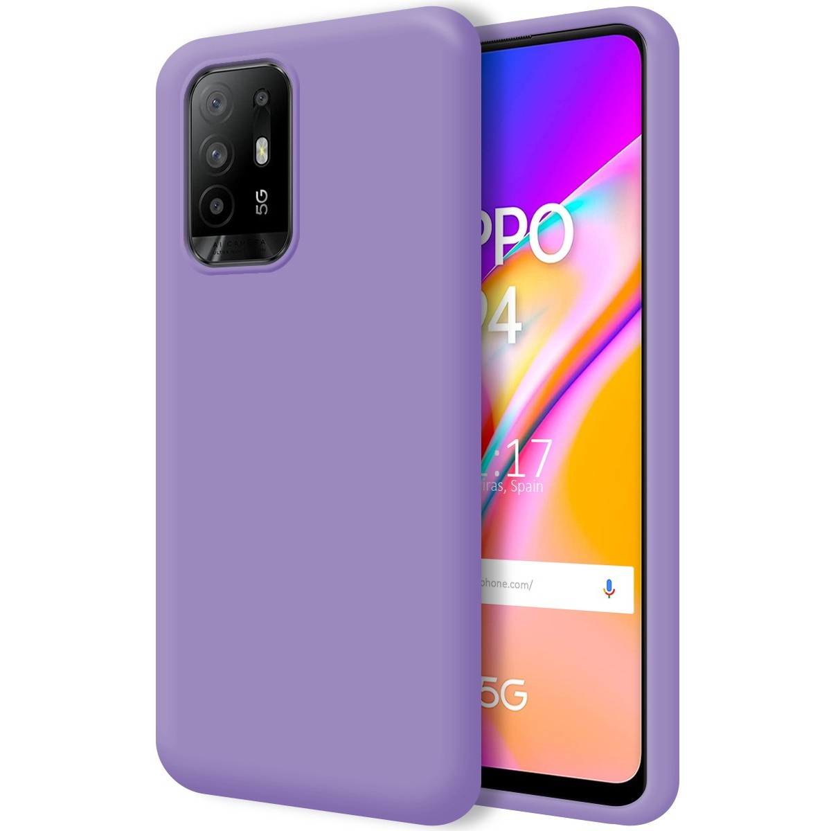 Funda Silicona Líquida Ultra Suave para Oppo A94 5G color Morada
