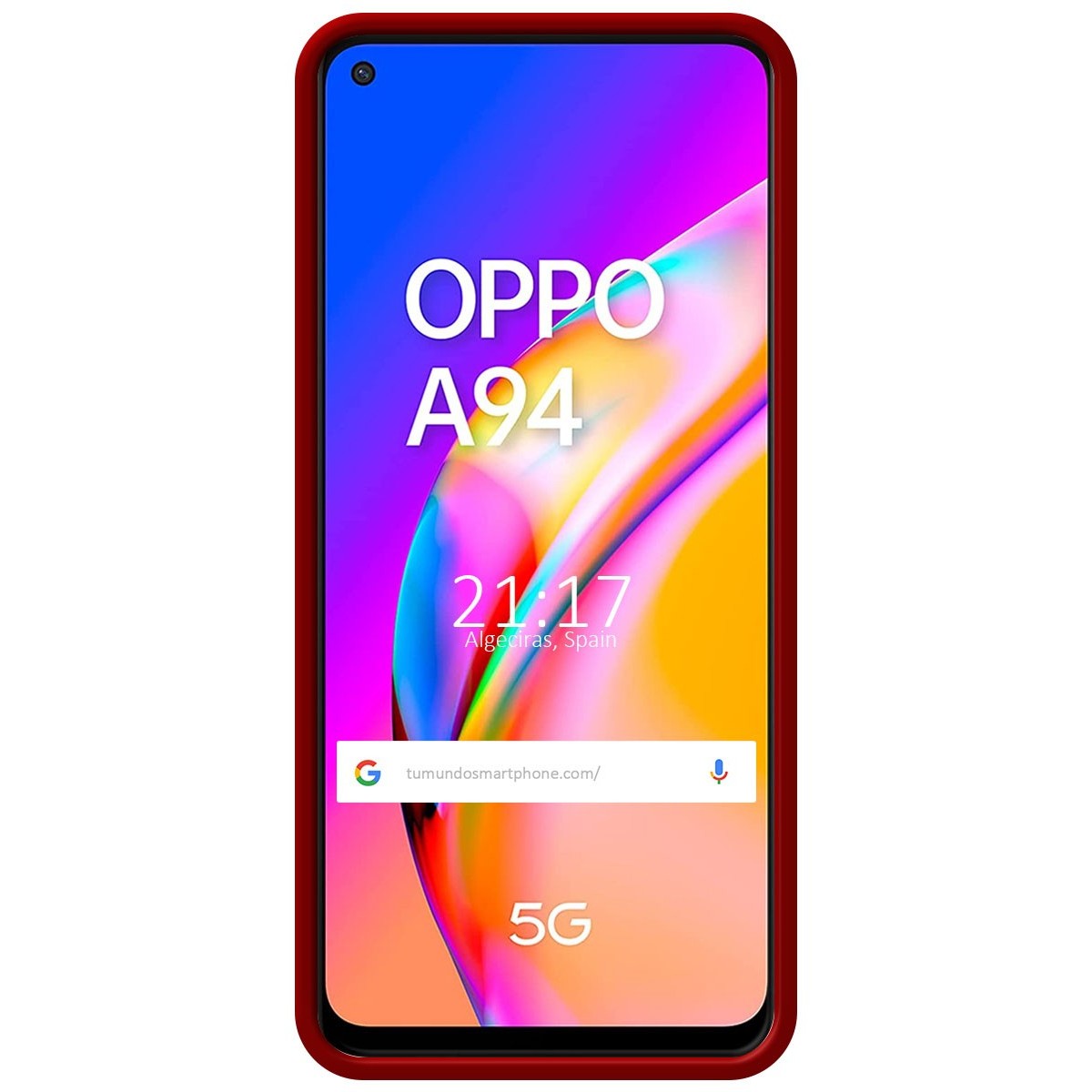Funda Silicona Líquida Ultra Suave para Oppo A94 5G color Roja