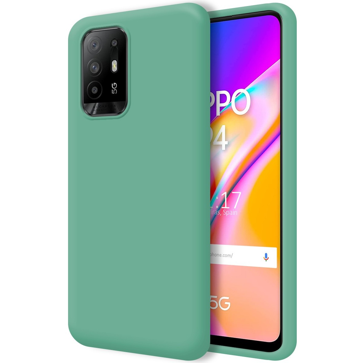 Funda Silicona Líquida Ultra Suave para Oppo A94 5G color Verde