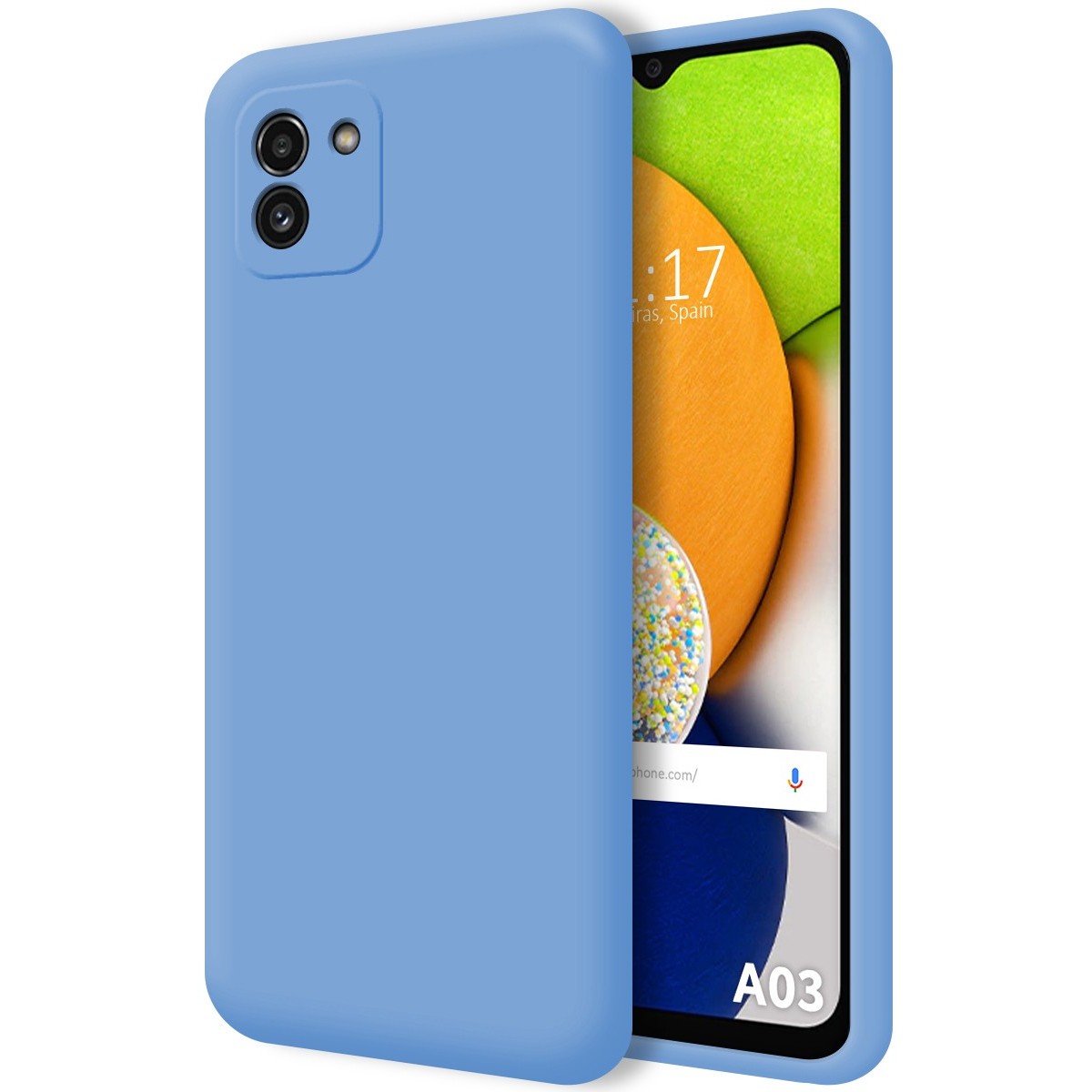 Funda Silicona Líquida Ultra Suave para Samsung Galaxy A03 color Azul