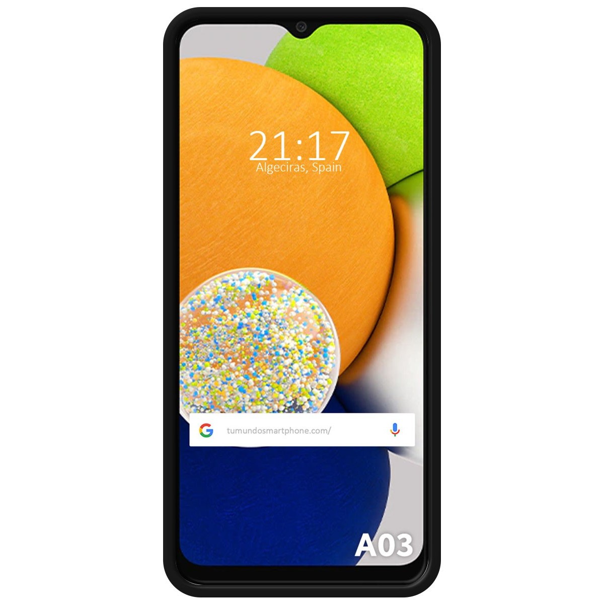 Funda Silicona Líquida Ultra Suave para Samsung Galaxy A03 color Negra