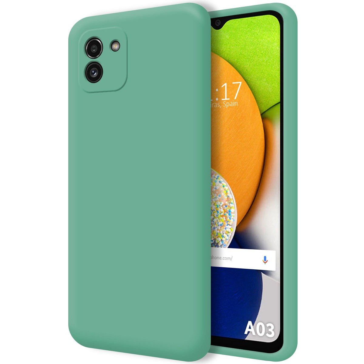Funda Silicona Líquida Ultra Suave para Samsung Galaxy A03 color Verde