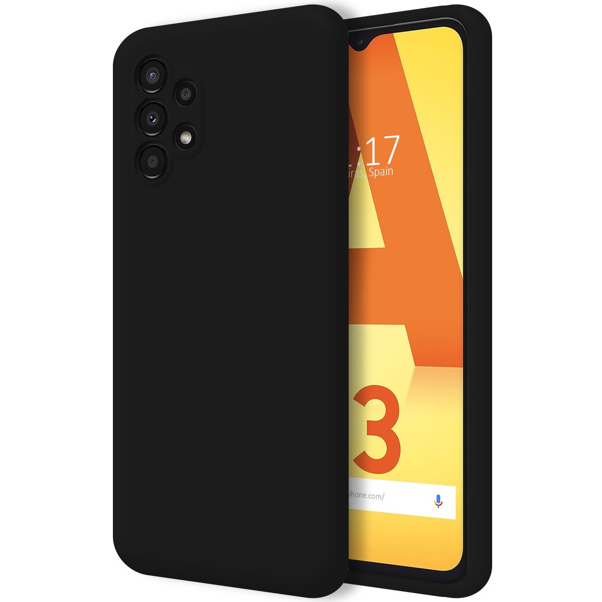 Funda Silicona Líquida Ultra Suave para Samsung Galaxy A13 4G color Negra