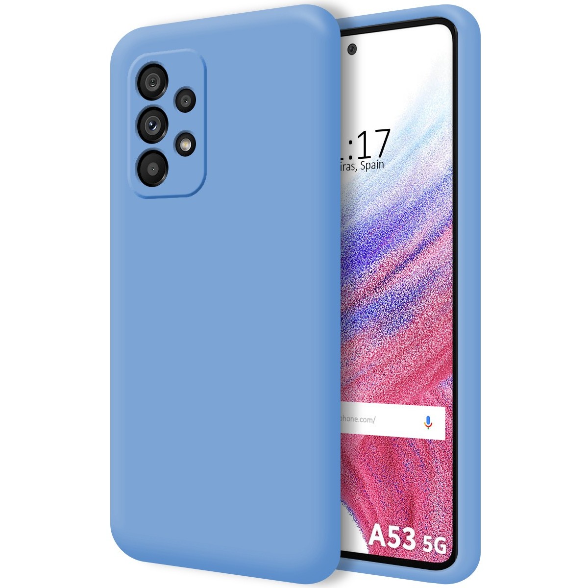 Funda Silicona Líquida Ultra Suave para Samsung Galaxy A53 5G color Azul