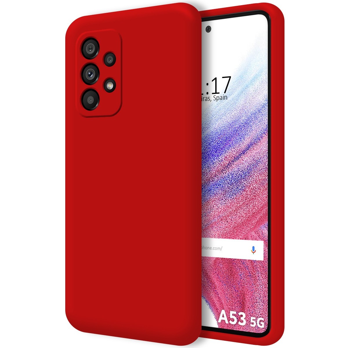 Funda Silicona Líquida Ultra Suave para Samsung Galaxy A53 5G color Roja