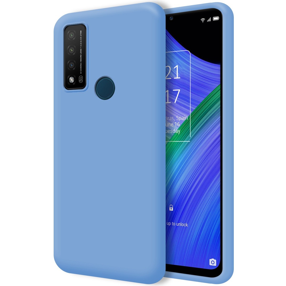 Funda Silicona Líquida Ultra Suave para TCL 20 R 5G color Azul
