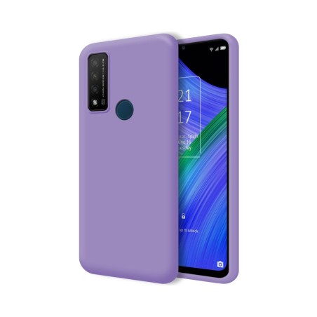 Funda Silicona Líquida Ultra Suave para TCL 20 R 5G color Morada