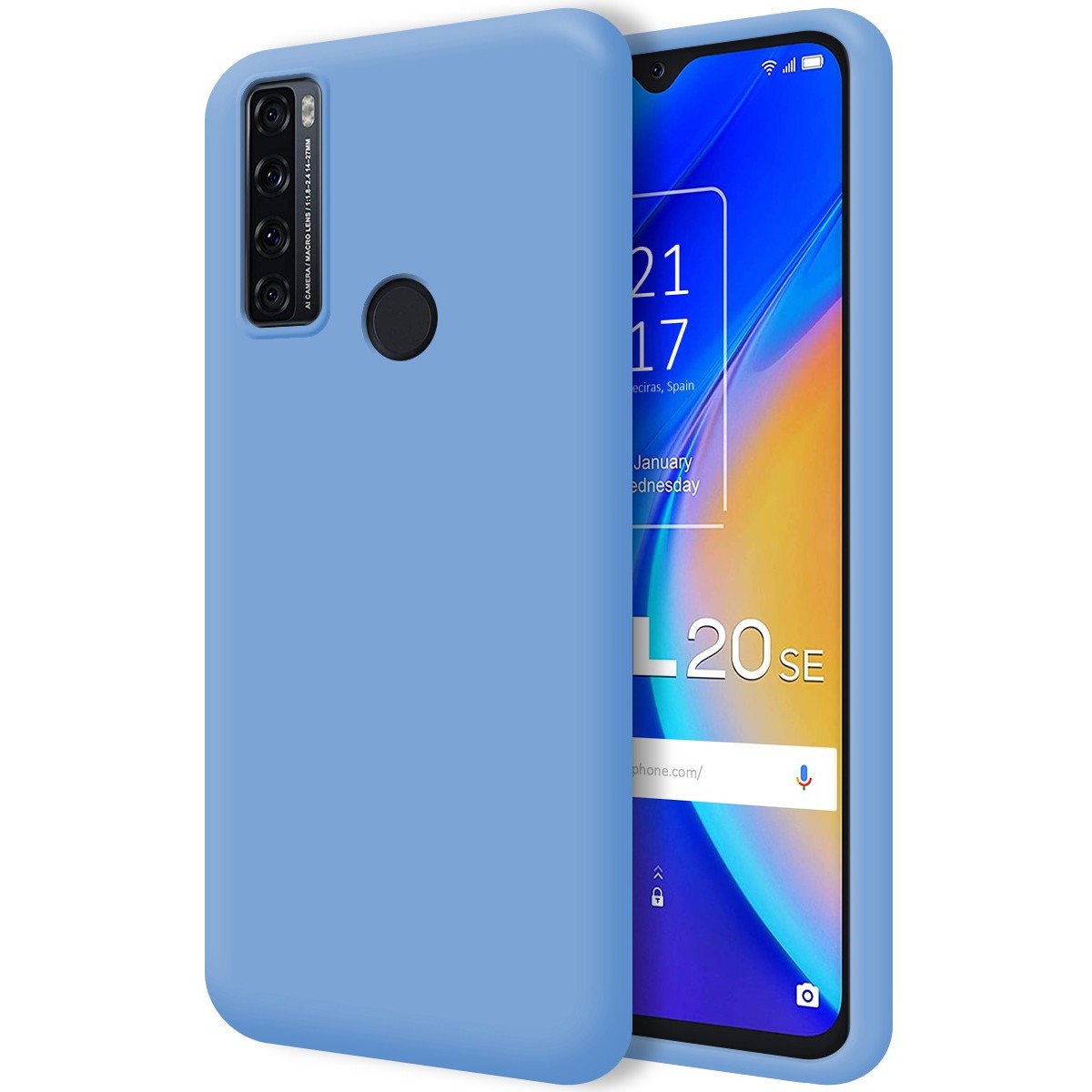 Funda Silicona Líquida Ultra Suave para TCL 20 SE color Azul
