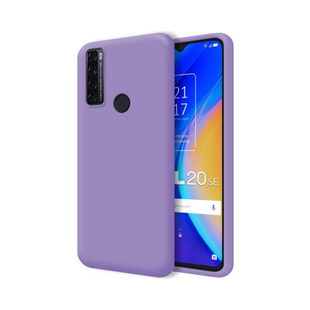 Funda Silicona Líquida Ultra Suave para TCL 20 SE color Morada