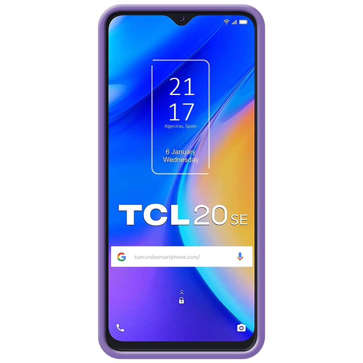 Funda Silicona Líquida Ultra Suave para TCL 20 SE color Morada