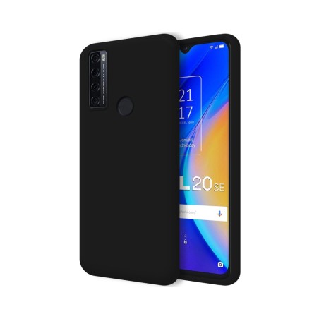 Funda Silicona Líquida Ultra Suave para TCL 20 SE color Negra