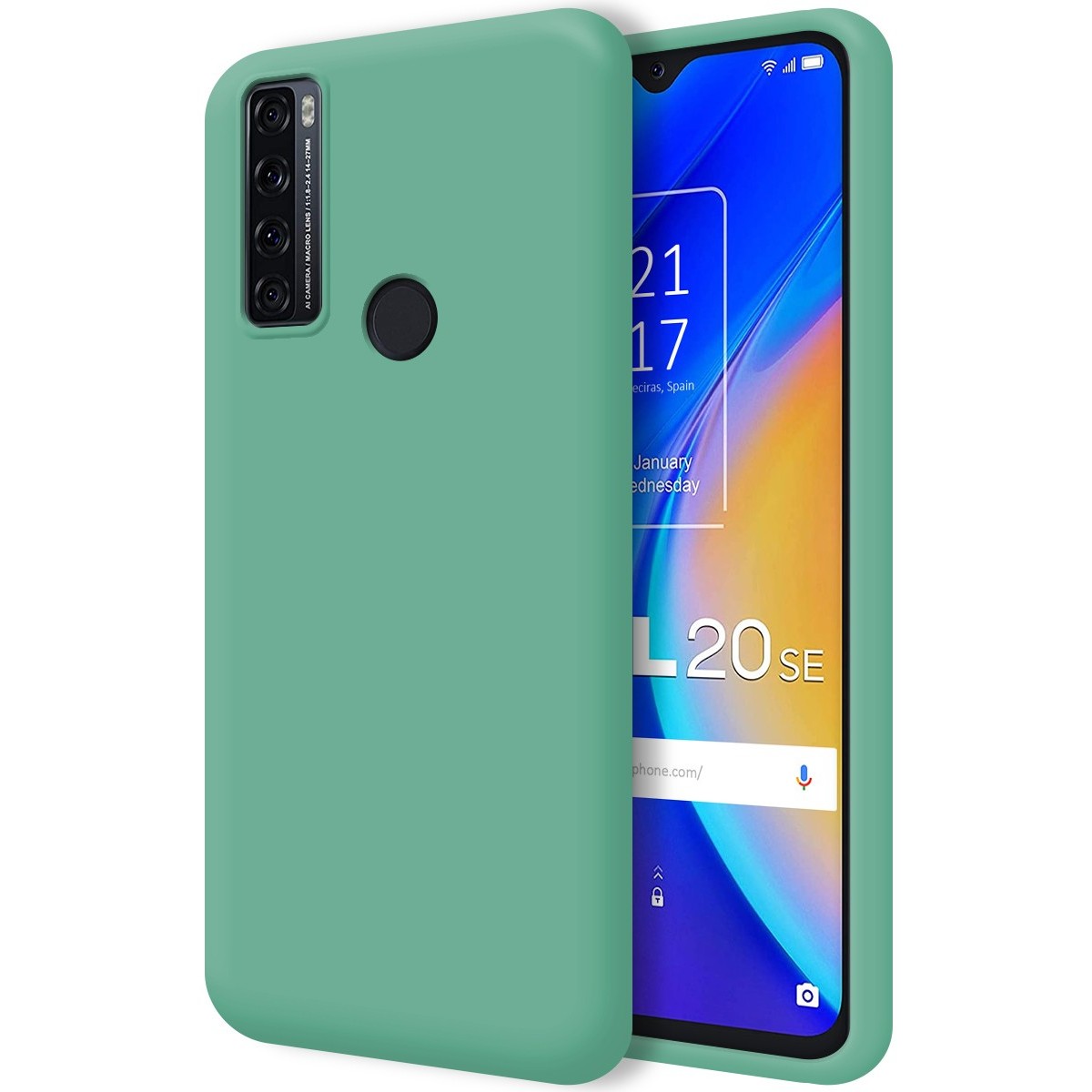 Funda Silicona Líquida Ultra Suave para TCL 20 SE color Verde