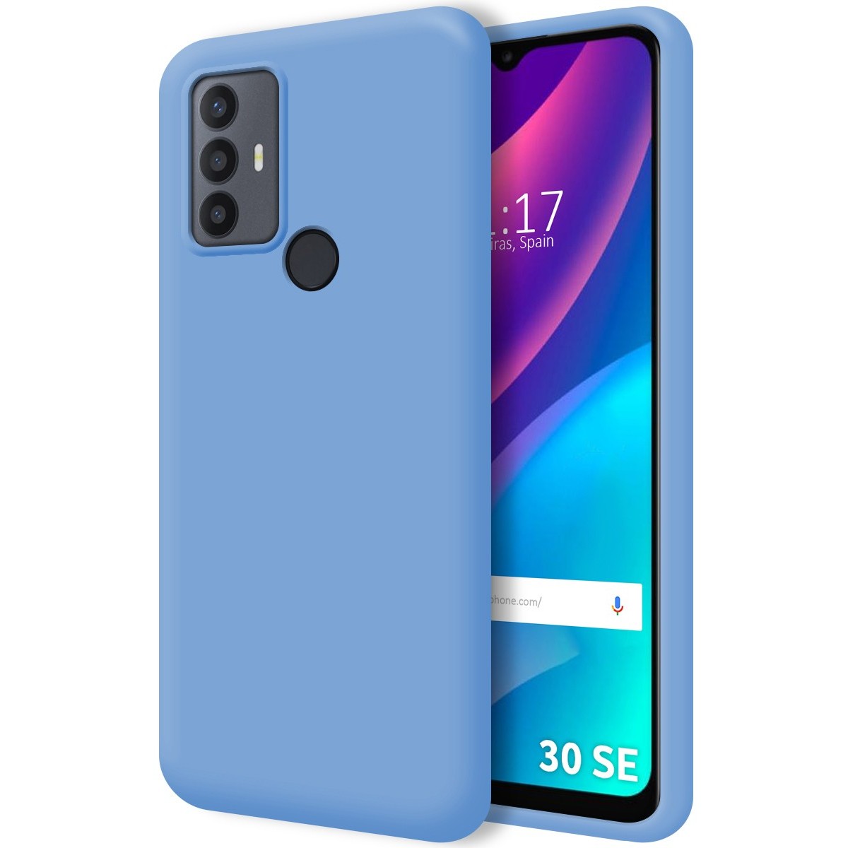 Funda Silicona Líquida Ultra Suave para TCL 30 SE / 30E / 306 color Azul