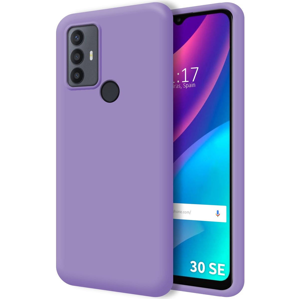 Funda Silicona Líquida Ultra Suave para TCL 30 SE / 30E / 306 color Morada