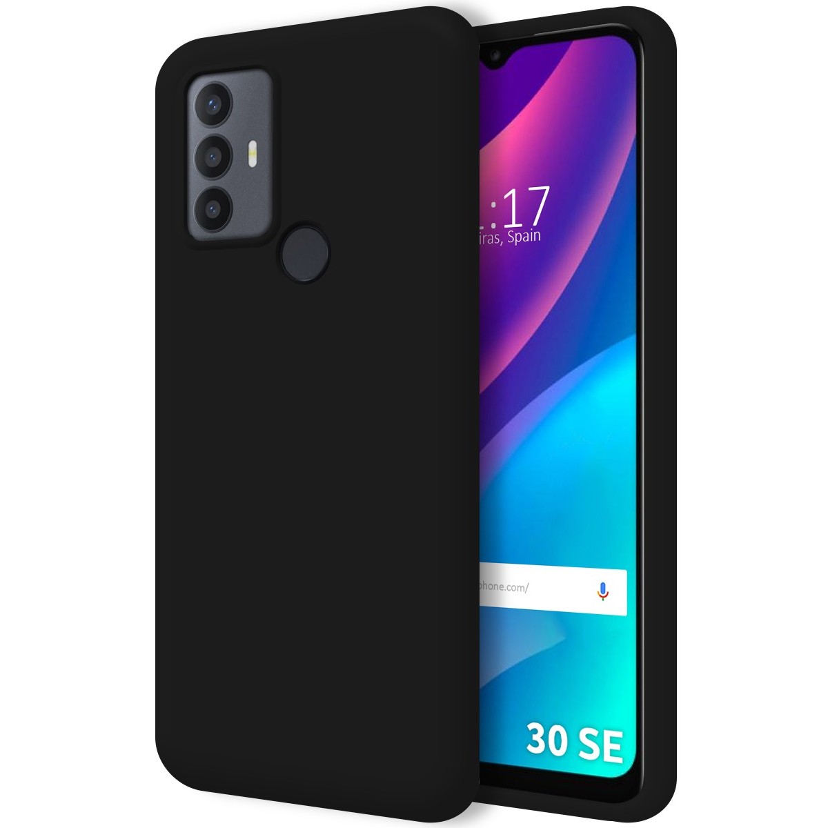 Funda Silicona Líquida Ultra Suave para TCL 30 SE / 30E / 306 color Negra
