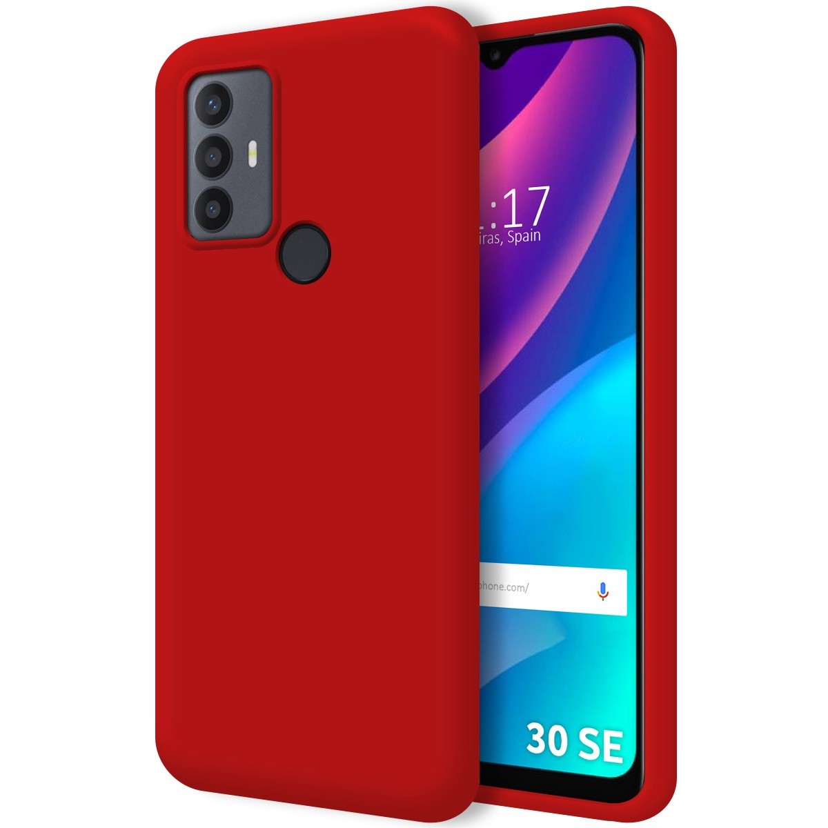 Funda Silicona Líquida Ultra Suave para TCL 30 SE / 30E / 306 color Roja