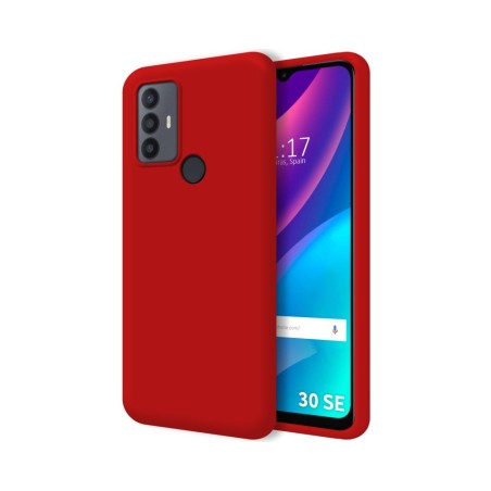 Funda Silicona Líquida Ultra Suave para TCL 30 SE / 30E / 306 color Roja