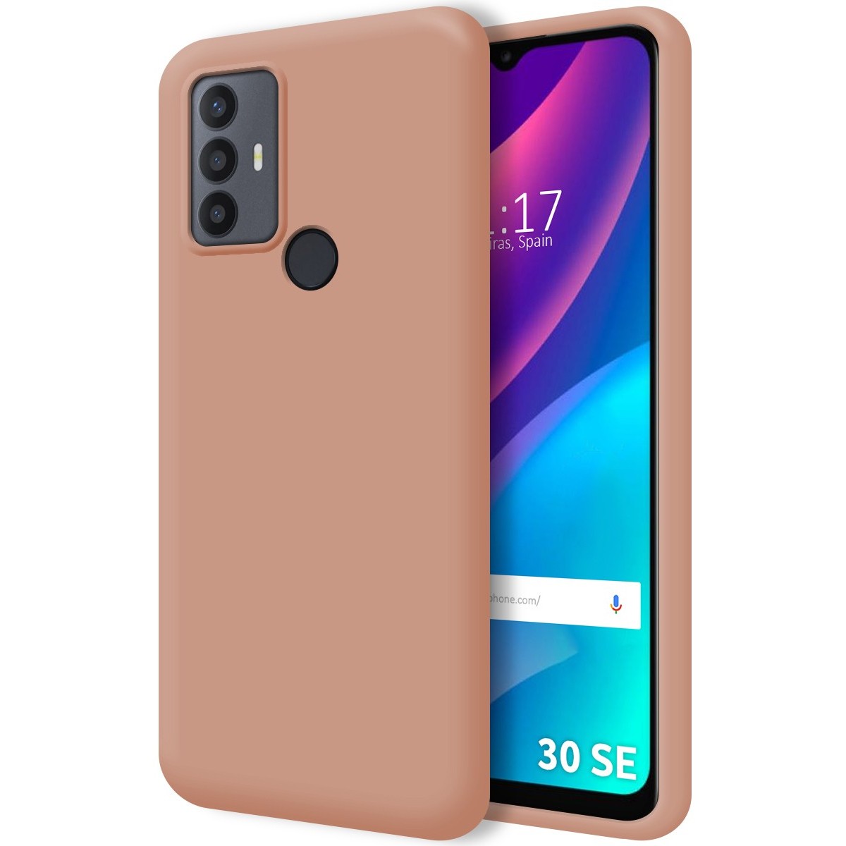 Funda Silicona Líquida Ultra Suave para TCL 30 SE / 30E / 306 color Rosa