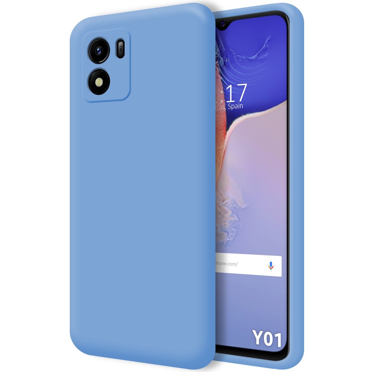 Funda Silicona Líquida Ultra Suave para Vivo Y01 color Azul