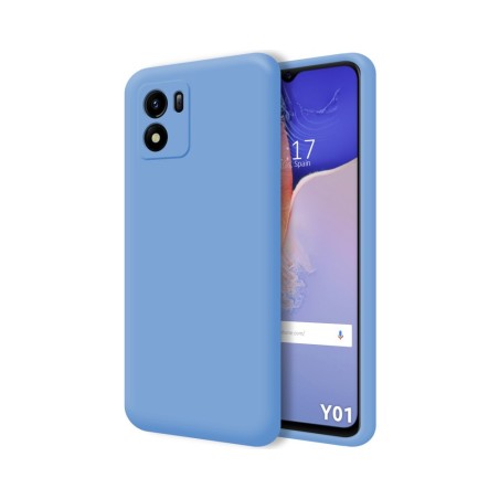 Funda Silicona Líquida Ultra Suave para Vivo Y01 color Azul
