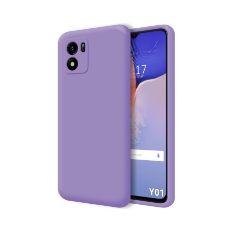 Funda Silicona Líquida Ultra Suave para Vivo Y01 color Morada