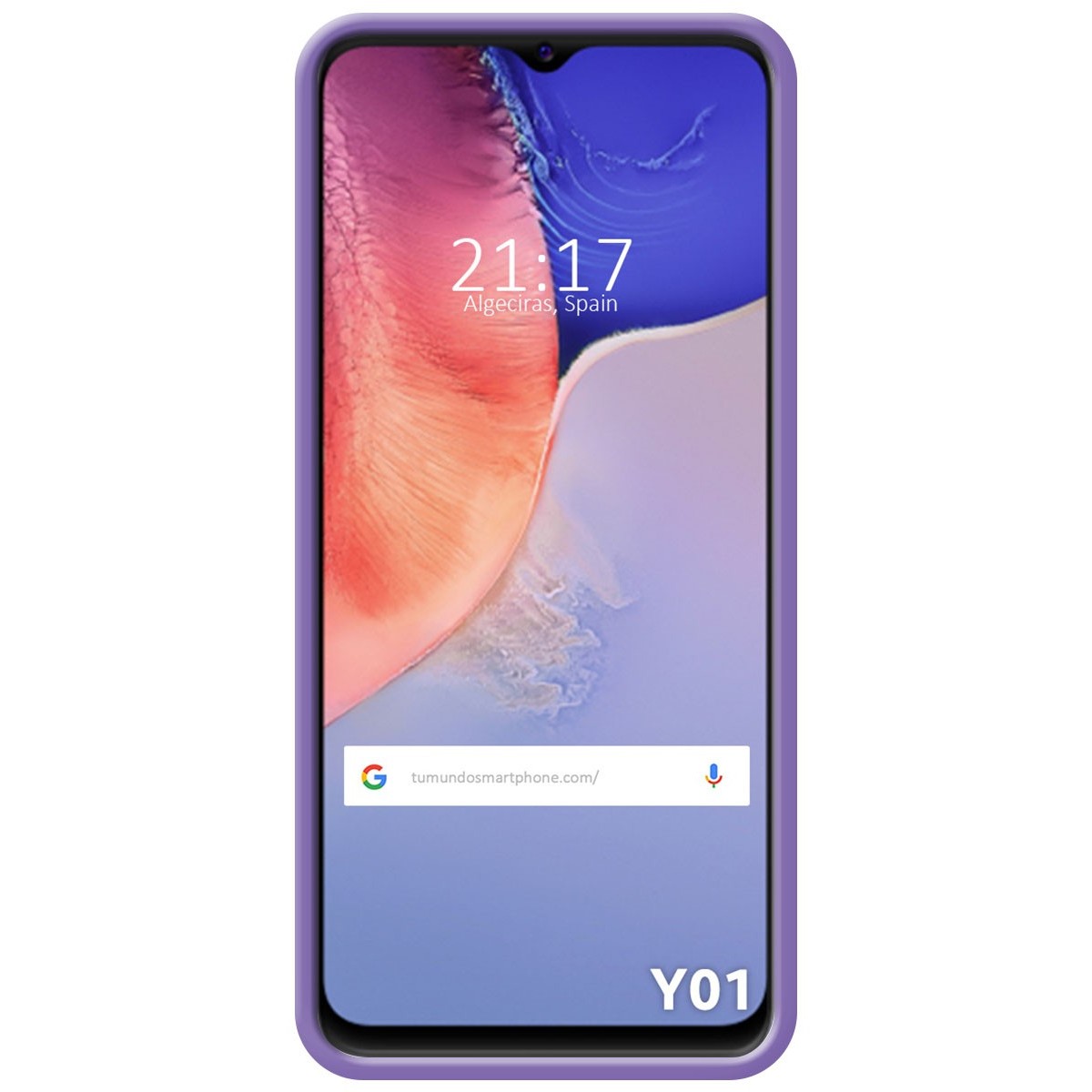 Funda Silicona Líquida Ultra Suave para Vivo Y01 color Morada