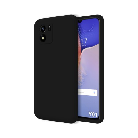Funda Silicona Líquida Ultra Suave para Vivo Y01 color Negra