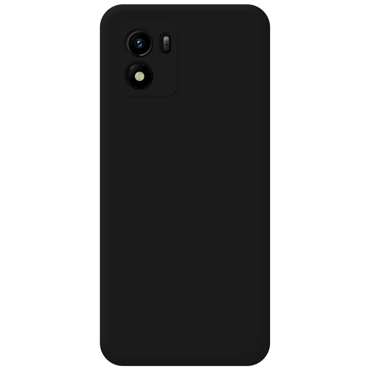 Funda Silicona Líquida Ultra Suave para Vivo Y01 color Negra